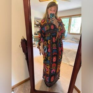 Farm Rio Floral Tapestry Maxi Dress Size Small Retails $295